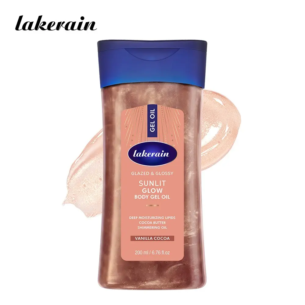 Lakerain Sunlit Glow Shimmer Fragrance Body Oil, Moisturizing Nourishing Essential Oil Shimmer Sheer, Silky Hydrating , Warm Vanilla & Cocoa Scent, Ideal for All-Over Glow & Daily Care