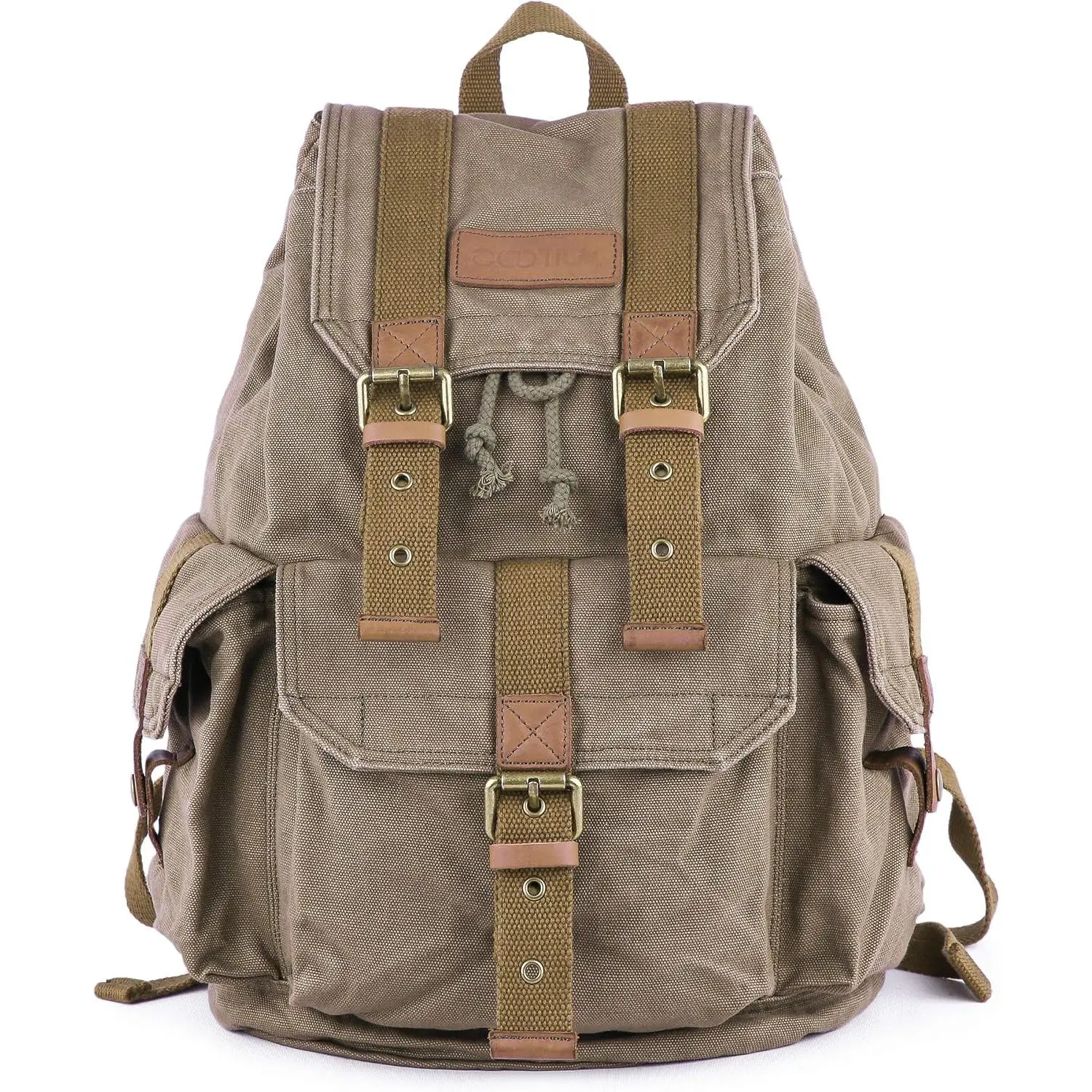 21101AMG-S Specially High Density Thick Canvas Backpack Rucksack, Field Tan, Small