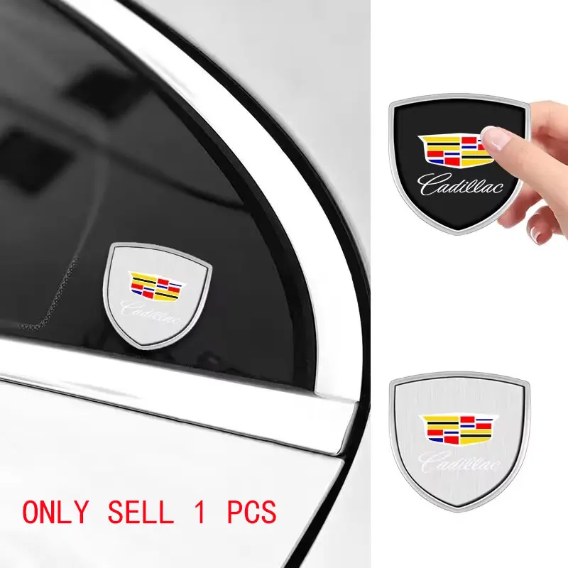 3D Metal Car Body Fender Emblem Shield Stickers car decals Decor Auto Accessories For Cadillac XT4 XT6 CTS DTS STS XTS ATS BLS SLS CT5