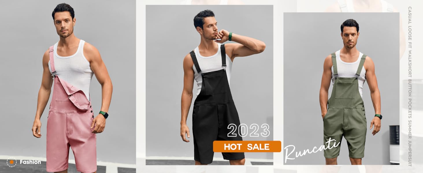 Mens Casual Bib Overall Shorts Lightweight Cotton Loose Fit Denim Jumpersuit Walkshort Pockets Rompers Mens Casual Bib Overall Shorts Lightweight Cotton Loose Fit Denim Jumpersuit Walkshort Pockets Rompers