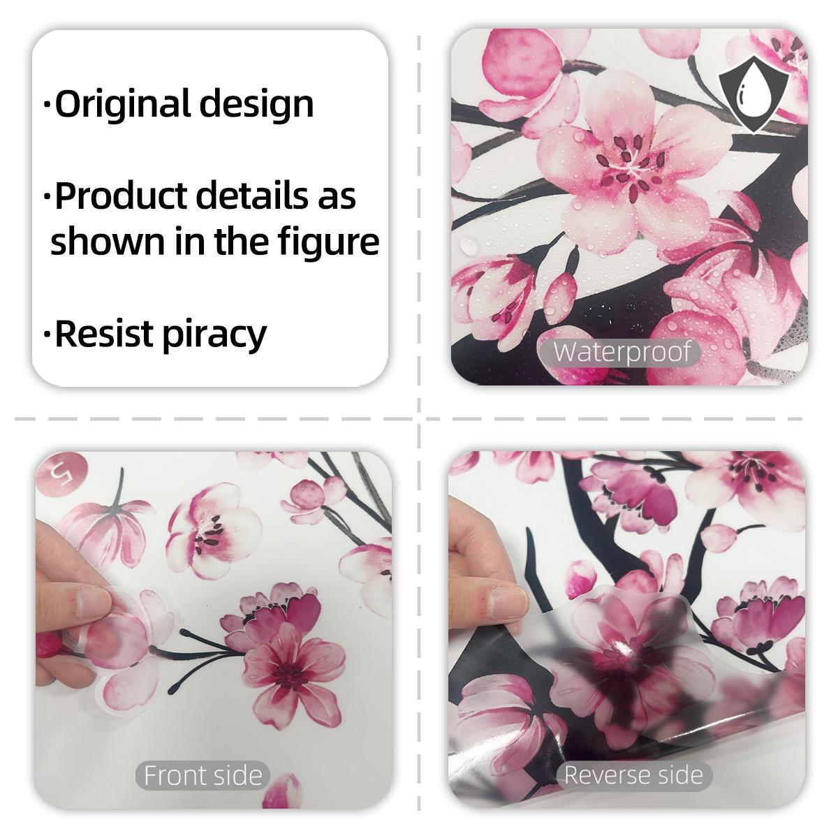 Peach Blossom Tree & Bird Pattern Wall Sticker, 4 Sheets/set Self Adhesive Wall Decal, Decorative Mood Calming Stickers for Home Living Room Bedroom, Wall Art Stickers, Vinyl Wall Stickers, Floral Pattern Sticker