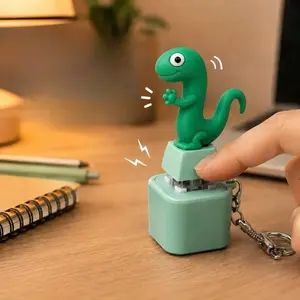 2026 Viral Lizard Keychain - Lizard Button Meme Toy, Cute Interactive Rechargeable LED Light & Sound Bag Charm, Funny Stress Relief Accessory