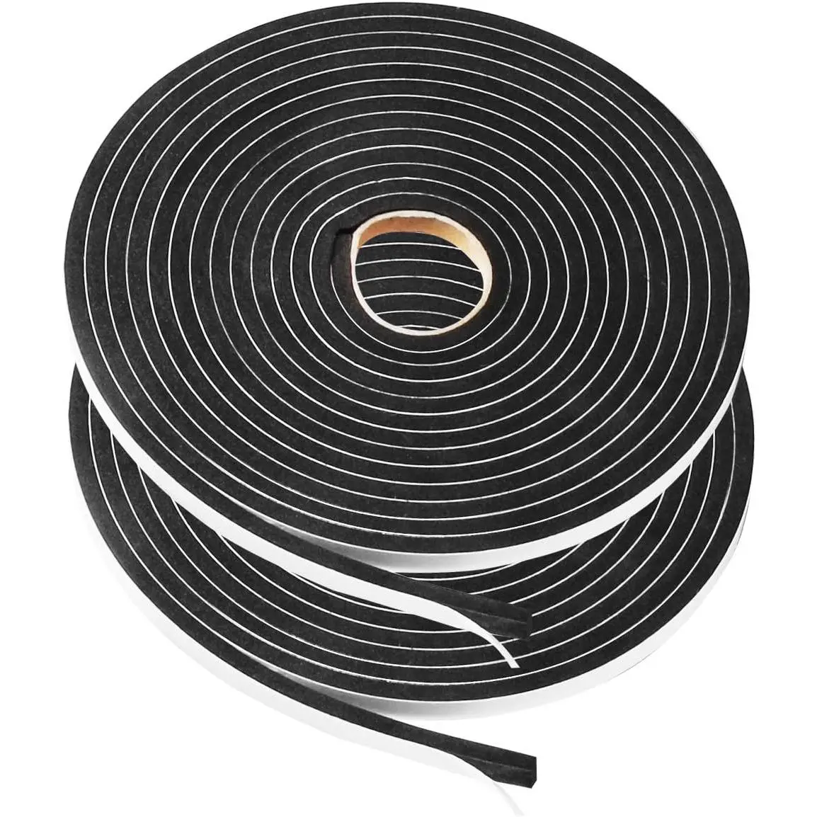 2 Rolls Foam Seal Tape for Door Window Insulation, Soundproof and Shockproof Foam Adhensive Strip, 3/8" Wx3/16 T Single Sided Foam Tape, Cold Air and Draft Closed Cell Seal Strip,Total 32FT