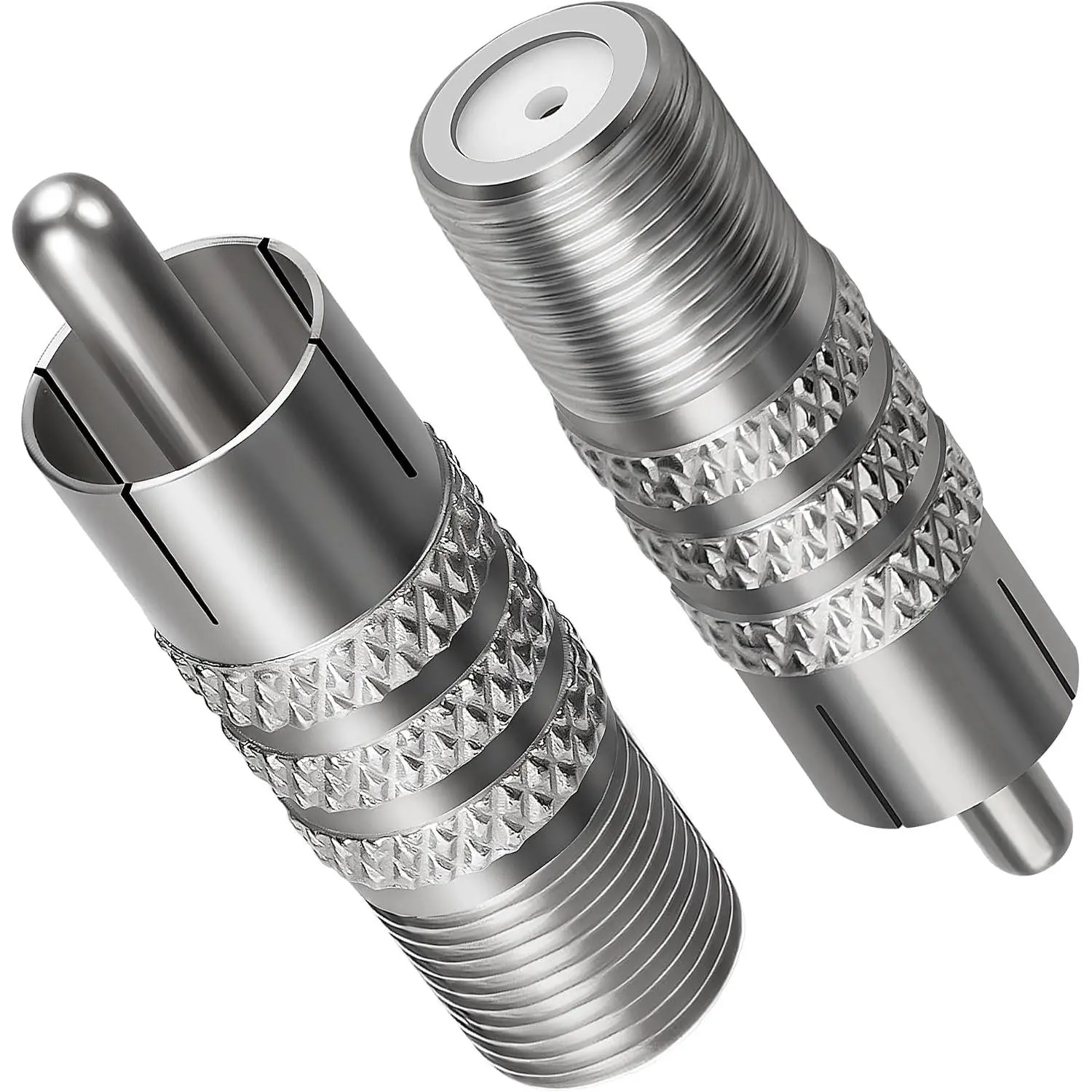Coaxial to  Adapter 2 Pack,  Male to F Type Coax Coaxial Female Convertor Connector,Coaxial  Audio Connector for Subwoofer, Receiver,  Console, TV and
