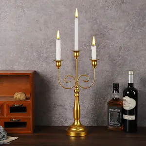 European style vintage craft candlestick metal wire sculpture for hotel wedding romantic candlelight dinner decoration props ornament