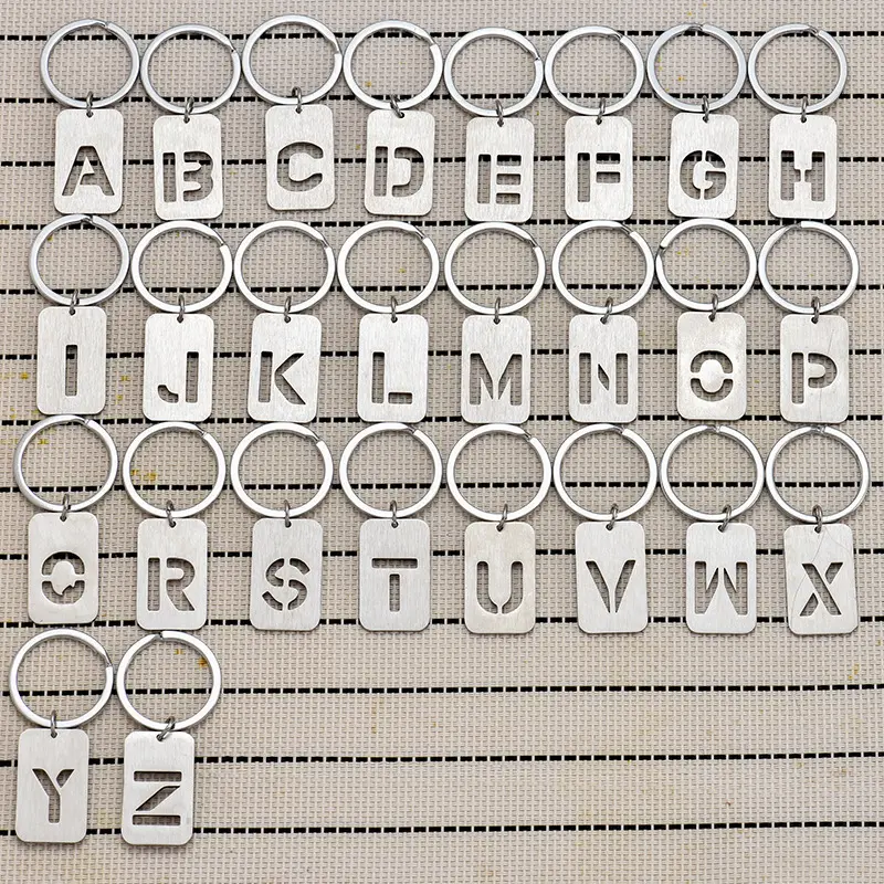 Baddie Aesthetic Custom Alphabet Initial Dog Tag Keychain - Sturdy Stainless Steel, Polyester-Nylon, Bold Monogram, Compact, Minimalist Streetwear Unisex Bag Pendant Gift for Anyone Who Loves Accessories, Unisex Names