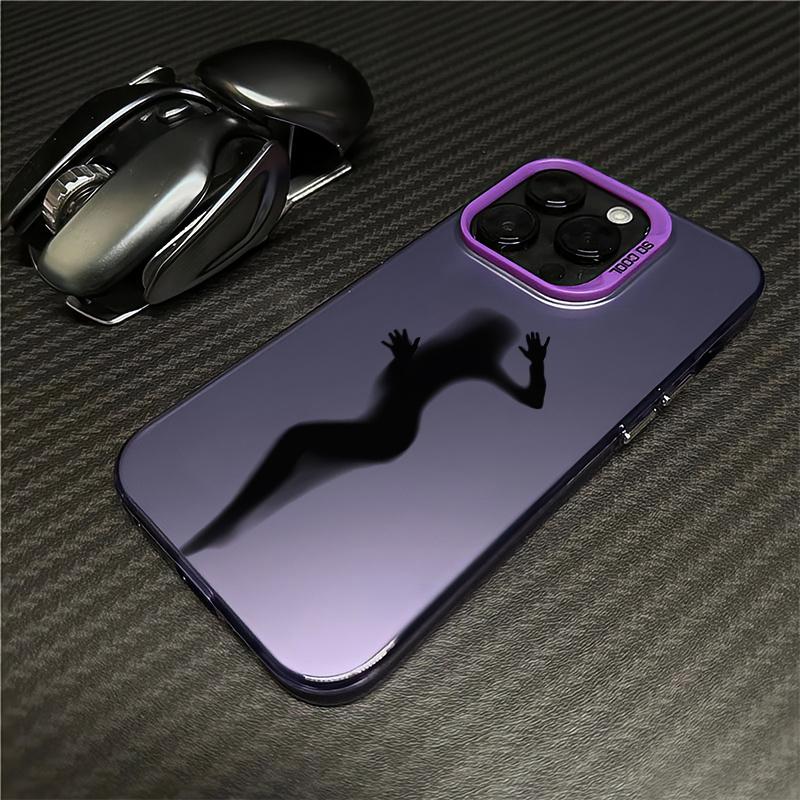 Black Phantom Suitable For iPhone X Xs 11 12 13 14 15 16 Pro Max color printing matte protective case 7/8 14 15 16 Plus High-quality Protective Mobile Phone Shell