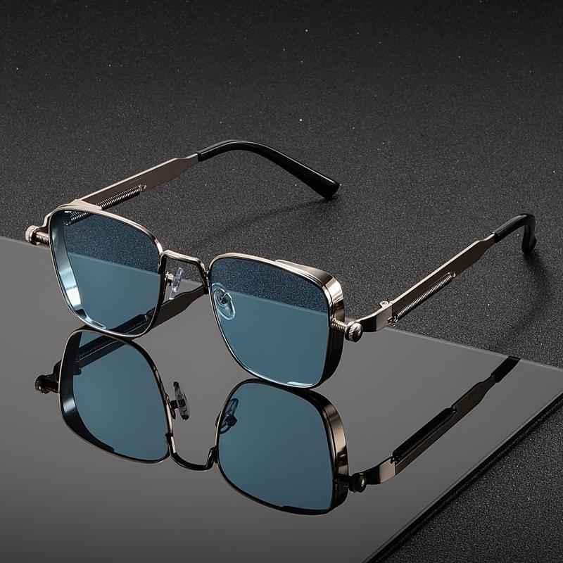 1 pair of Women's and Men's square metal Korean style exquisite fashion glasses, suitable for music festival street photography accessories  travel shades men Retro Oval Tortoiseshell  Cat Eye Sunglasses Lightweight Minimalist Sports Glasses summer