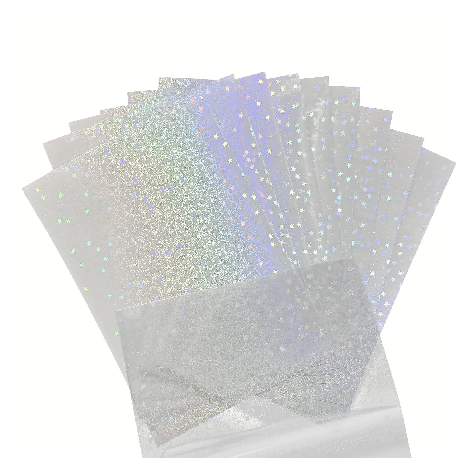 20 Pcs Waterproof Clear Holographic Overlay, A4 Size Self-Adhesive Laminating Film, DIY Crafts Sheet, Transparent Cold Laminate Photo Top Sheet