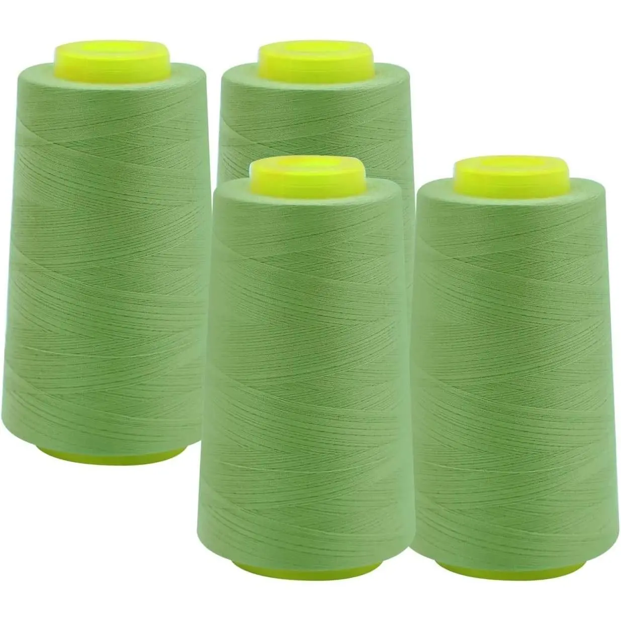 Serger Thread – 4 Cones, 3000 Yards Each – 40 Weight, 2-Ply Spun Polyester, Strong Low-Lint Overlock Thread for Serger Machines, All-Purpose Sewing & Finishing (Olive)