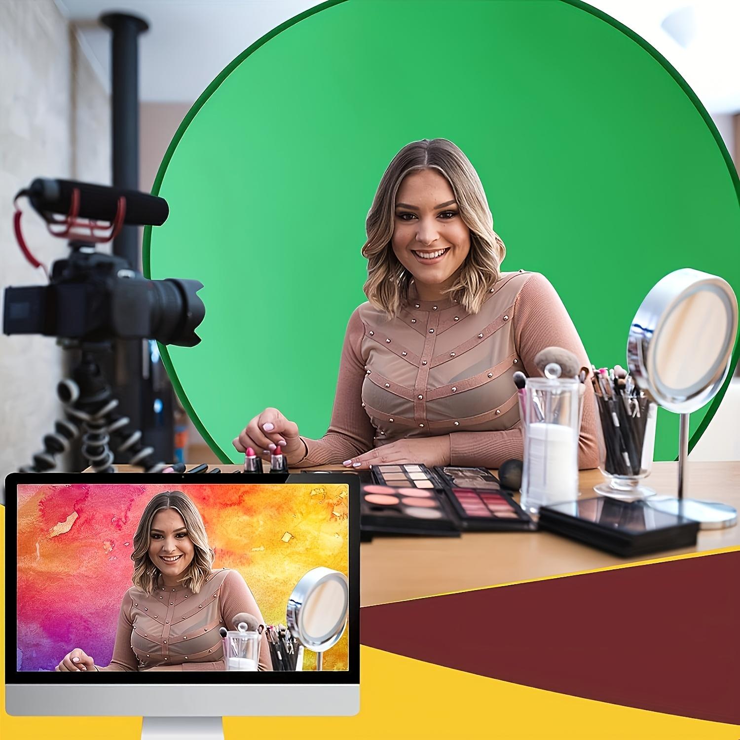 Collapsible Green Screen Backdrop with Chair Mount - Professional Chroma Key Studio Background for Vlogging, Streaming, and Video Chats - Portable, Durable Polyester Fabric, Easy Setup & Storage - Perfect for Home Studios, Beginners, and Content Creators,