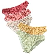 Women's High Cut Thong Bikini Bottom Ruched Low Rise Adjustable Sexy Swimsuit Bottom