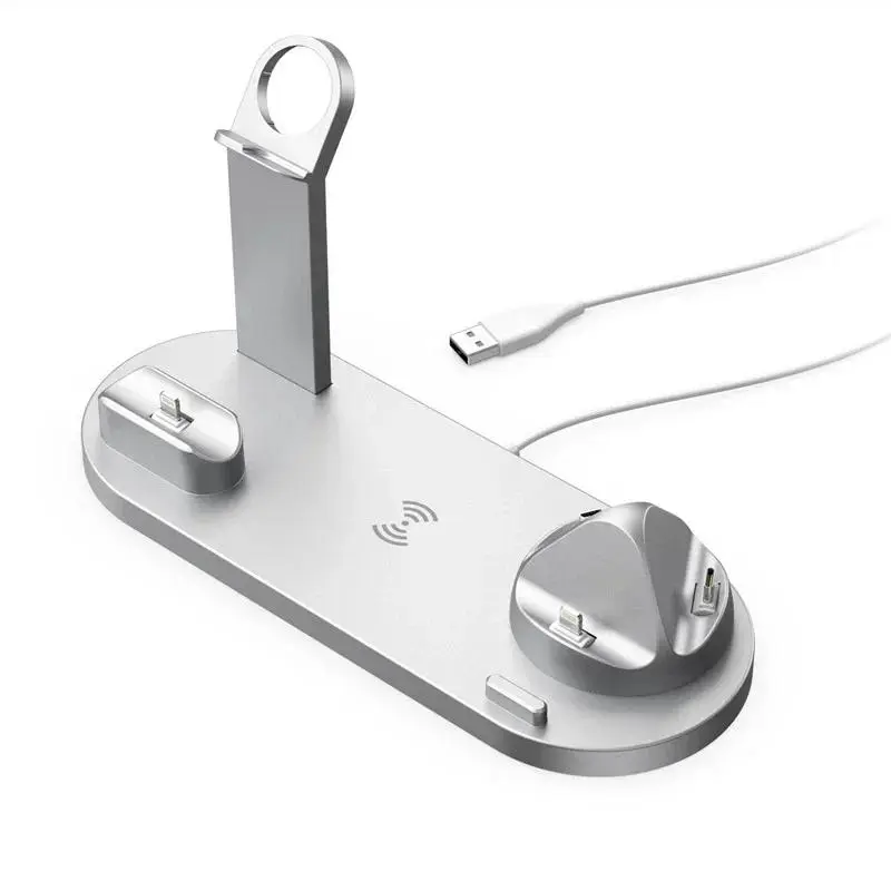 7 In 1 Wireless Charger Stand For iPhone 1-12 Apple Watch 9/8/7/6 Airpods Pro2/1 Phone Chargers Fast Charging Dock Station