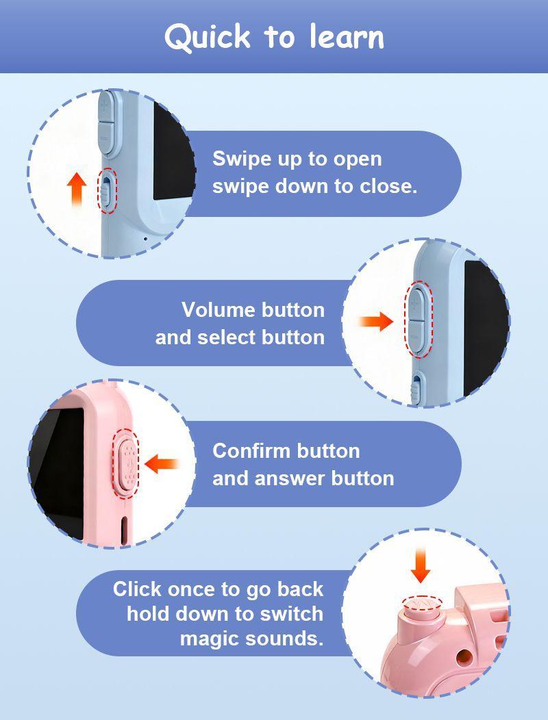 Video Walkie Talkies for Kids, Handheld 2 Pack Rechargeable Video Intercom Kids Walkies Talkies, Indoor Outdoor Toys for Family Games, Outside, Camping, Hiking for Boys Girls Ages 3-12 (Blue/Pink)