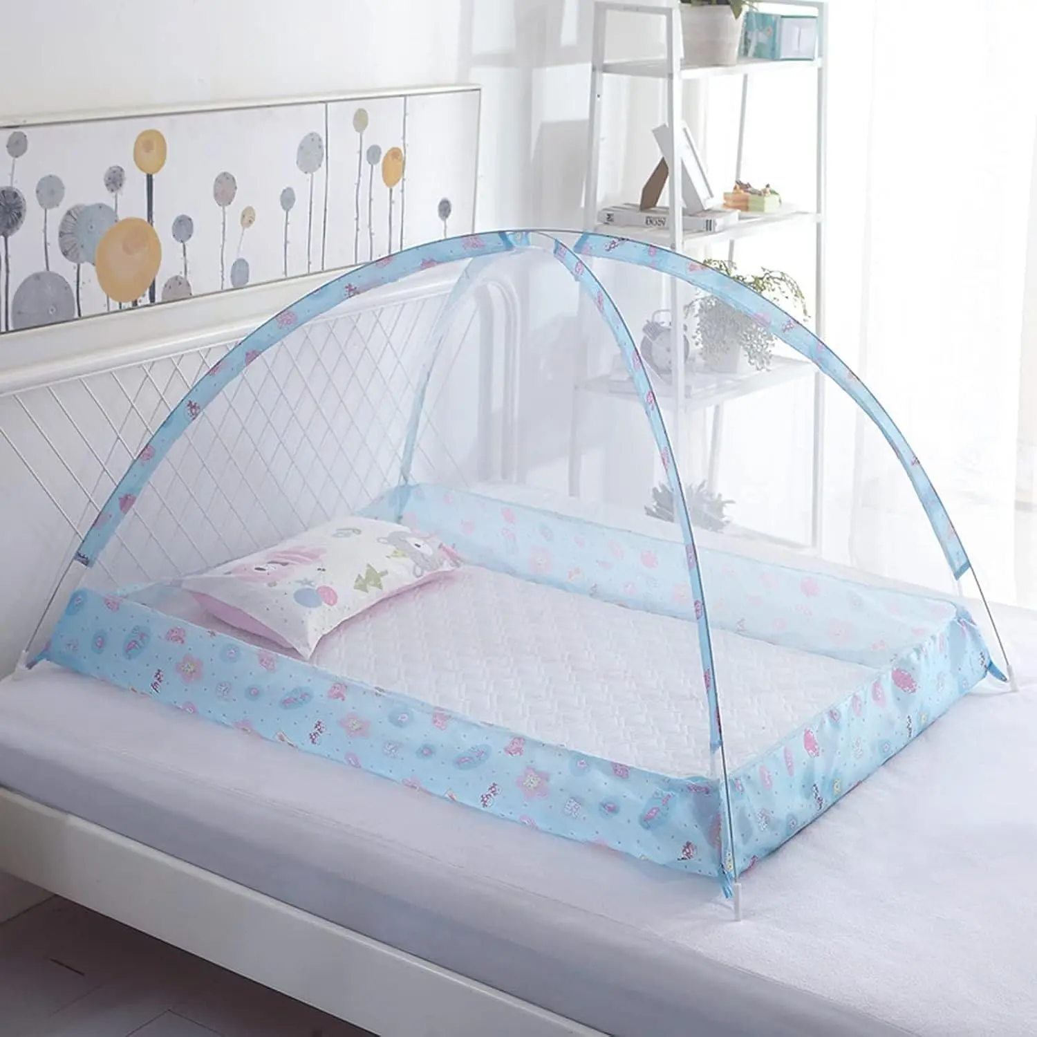 Arched Crib Mosquito Net Canopy - Breathable Mesh Fabric, Foldable, Universal Size, Easy-Installation Full Cover Bug Tent for Baby Crib