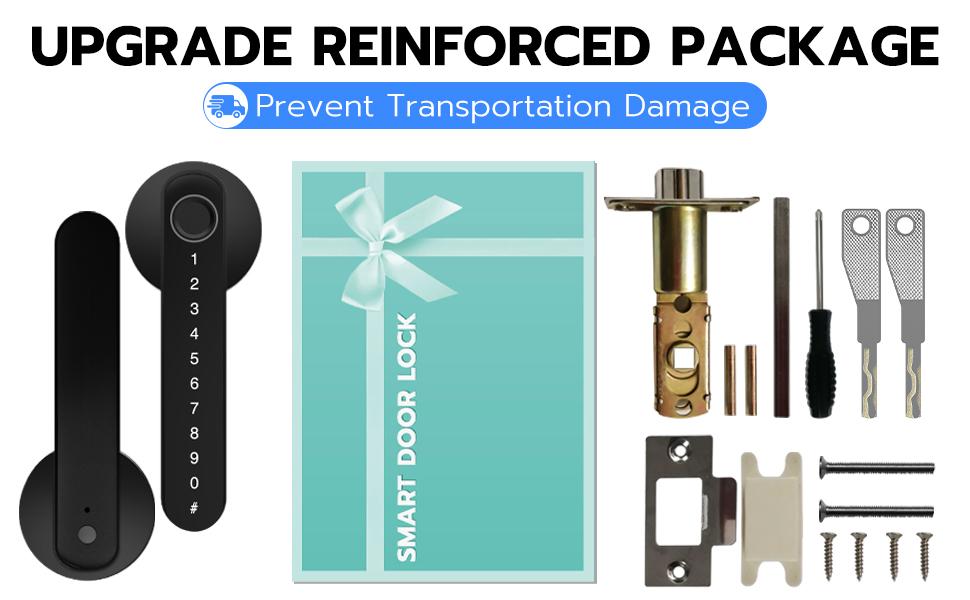 Door Knob Lock, Door Lock with Code Handle, Biometric Security Locking Door Lever Locks for Bedroom Indoor Room - Black Door Knob Lock, Door Lock with Code Handle, Biometric Security Locking Door Lever Locks for Bedroom Indoor Room - Black