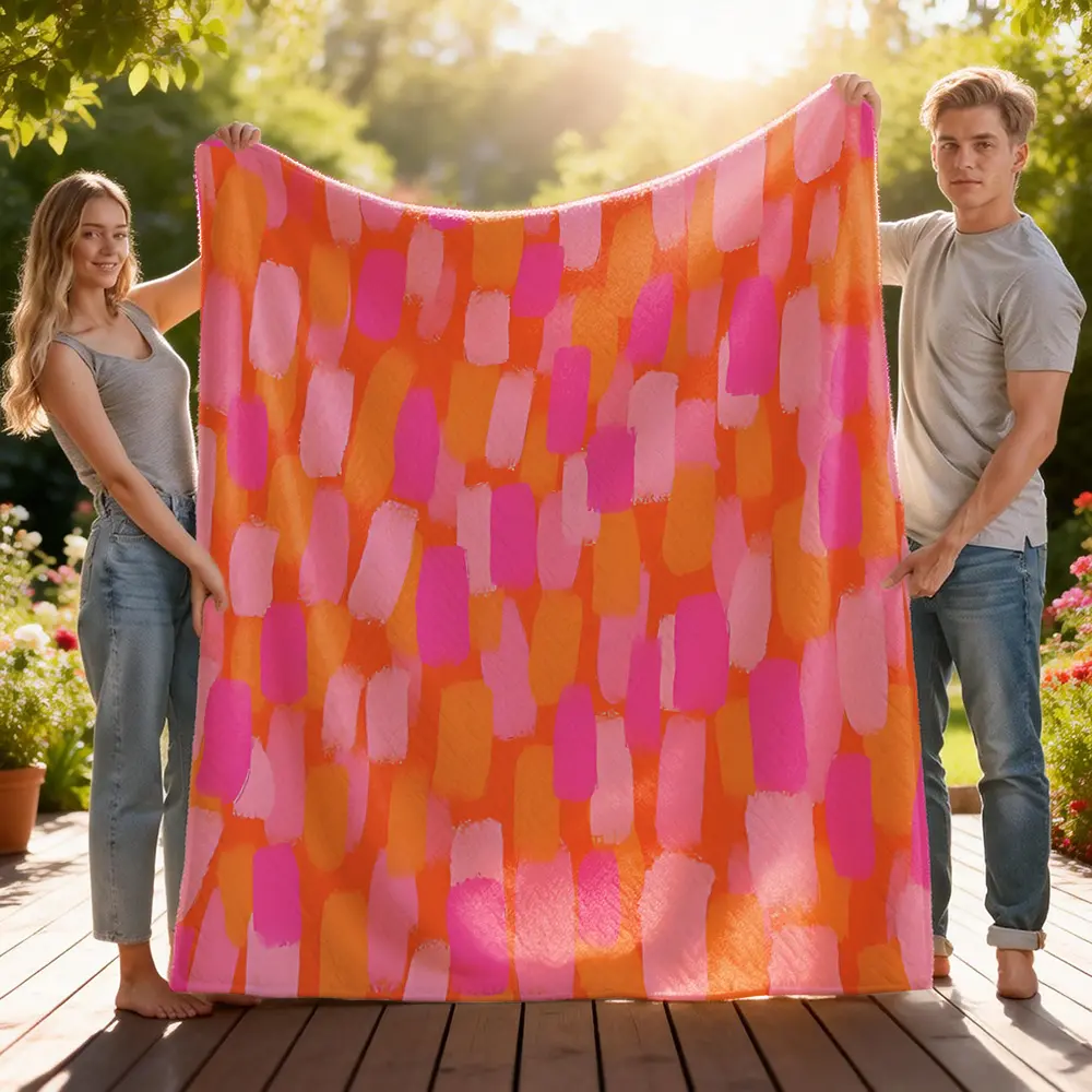 Colorful Abstract Brushstroke Throw Blanket - Whimsical Home Decor, Room Decor Item, Colorful/Abstract Art/Artistic Blanket for Gifting to Loved Ones on Christmas, Valentine's Day, Colorful Blankets