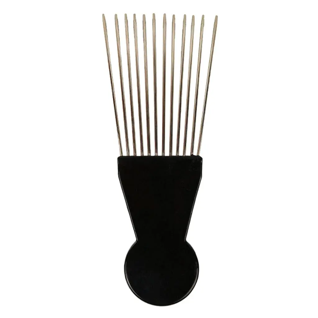 Professional Metal Afro Pick - Wide Tooth Comb with Fist Handle for Detangling Braids, Lifting Curls & Daily Haircare Styling
