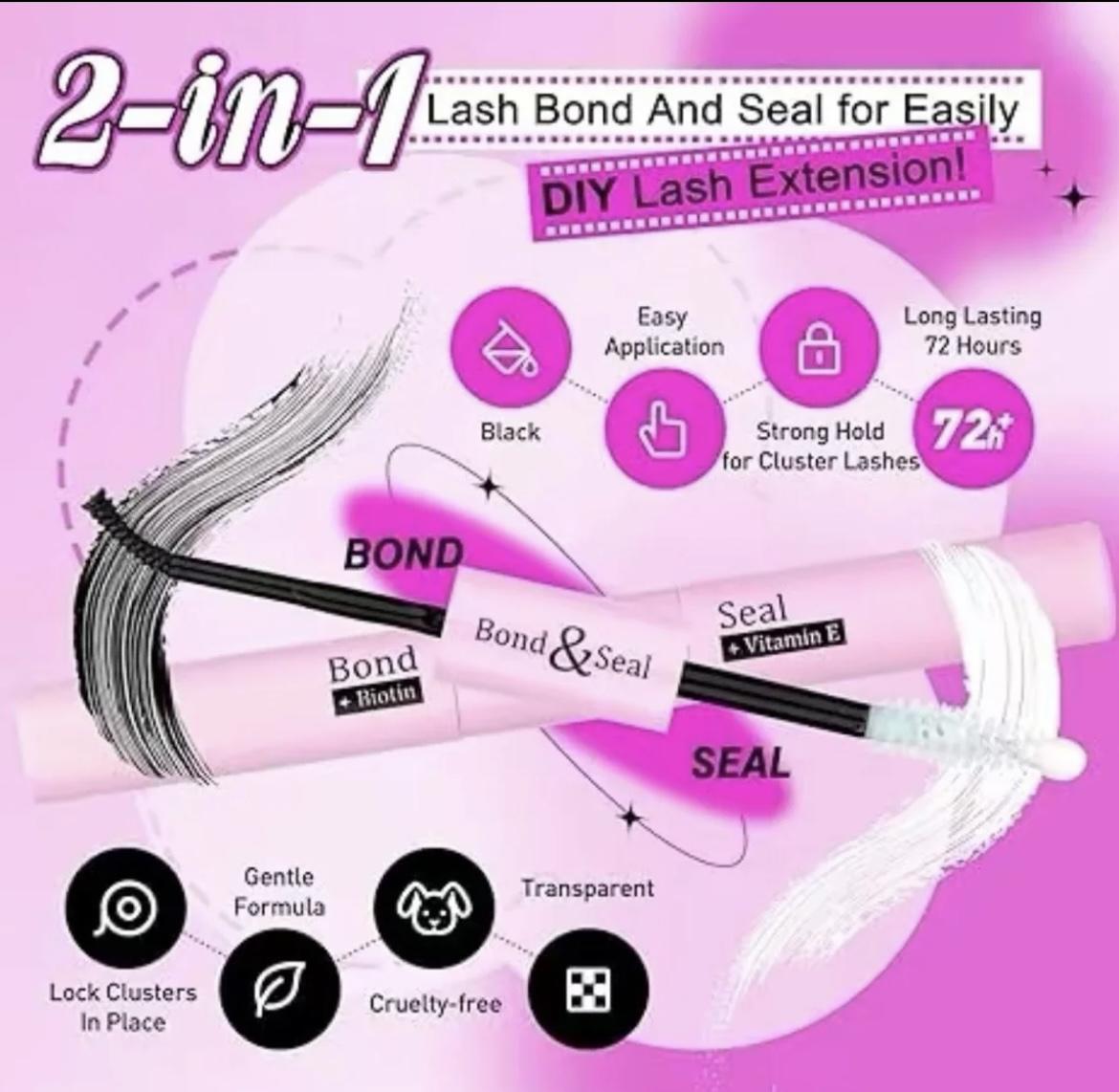 Lash Clusters Kit 320 Pcs 40D Curl Individual False Eyelashes, 9-16mm Mixed DIY Eyelash Extension Kit with Lash Bond & Seal, Eyelash Tweezers, Lash Remover, At Home DIY Lash Extensions Eye Makeup Tool Set