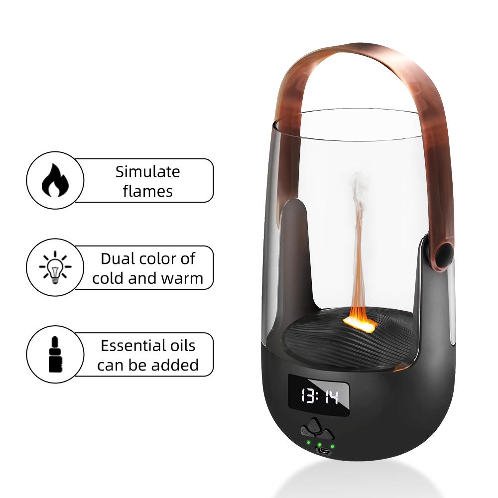 Cozy Nights Redefined  200ML Vintage Flame Diffuser with Programmable Aromatherapy & Safety Auto-Off