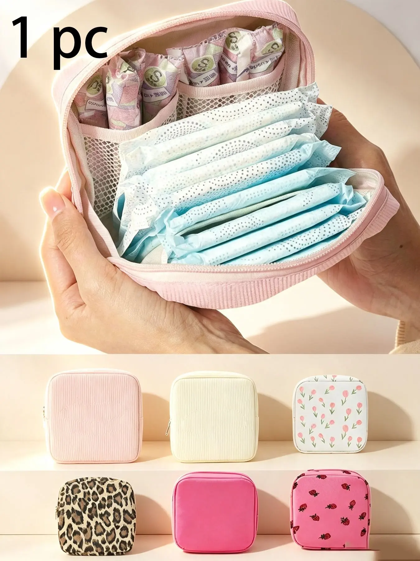 Compact Sanitary Pad Storage Bag, Small Makeup Pouch, Large Capacity Hygiene Pack, Ideal for Tampons, Lipstick, Eyeliner, Travel Essentials