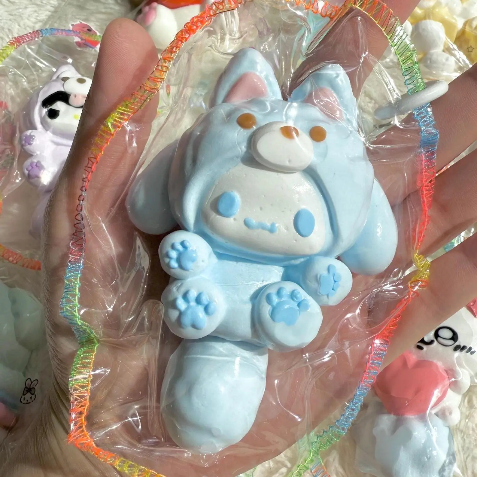 Taba Squishy toy cute delicate handmade toy with sewn bag | Squeeze Toy | Stress Relief | Slime Toy | Fun Fidget Toy | bag charm