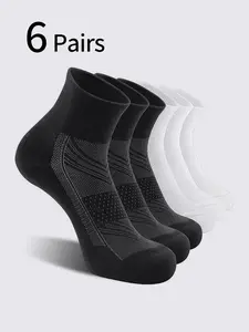 6 Pairs Professional Running Socks for Men and Women, Breathable Anti-Odor Sports Socks, Comfortable Shock Absorption Hiking Socks