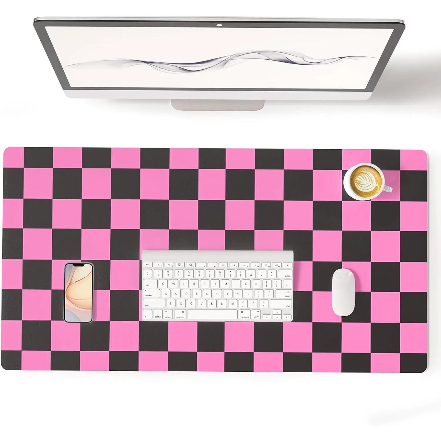 Black   PU Leather  Pad, 31.5" x 15.7" |  Office Desk Mat, Non-Slip Gaming  Pad, XXL PC Laptop Protector Pads, Desk Writing Pads for Office