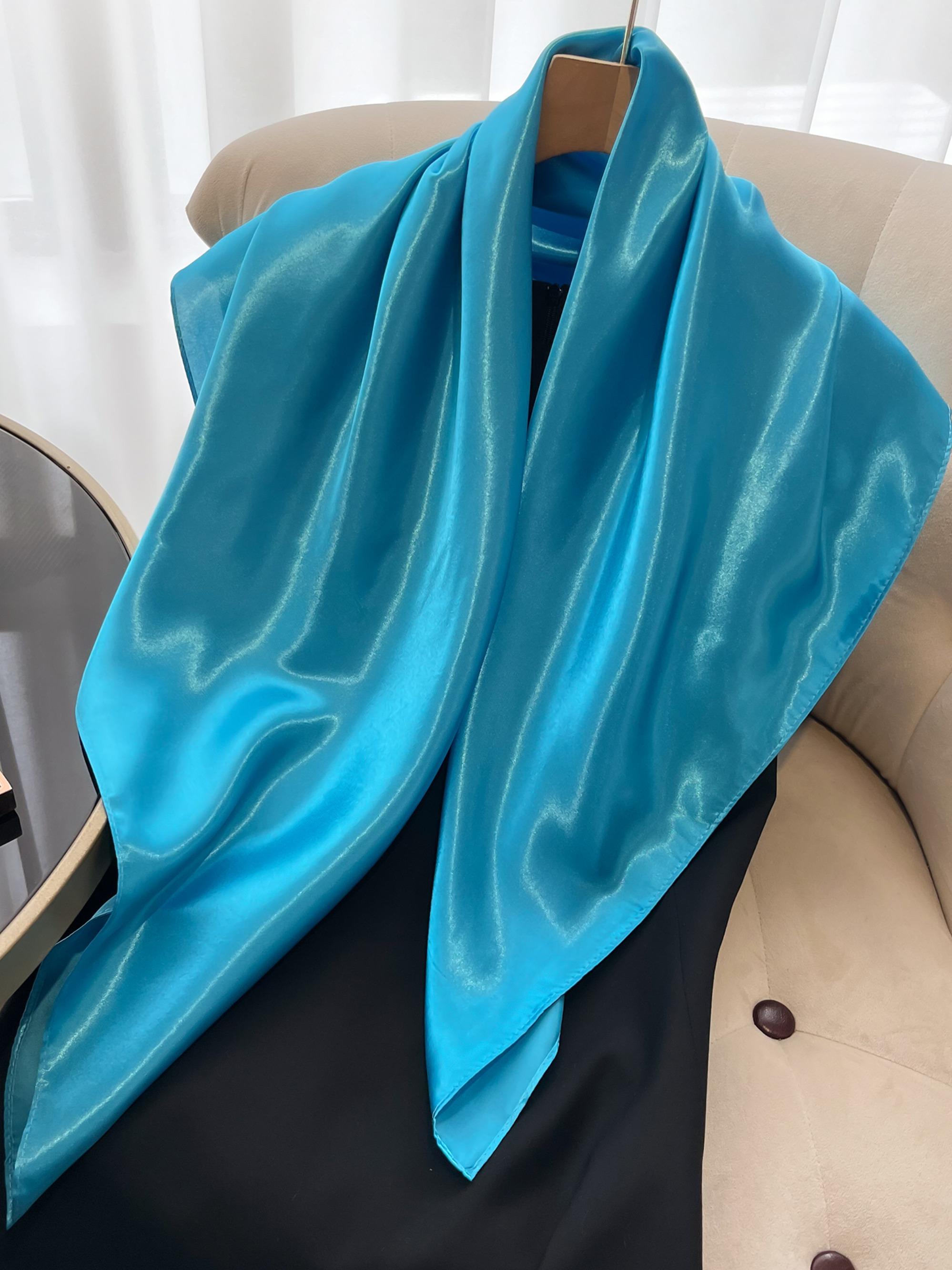 Solid Color Satin Scarf, Soft Windproof Shawl for Women, Fashion Accessories for Daily Wear, Trendy All-match & Exquisite Scarf for Birthday Gift