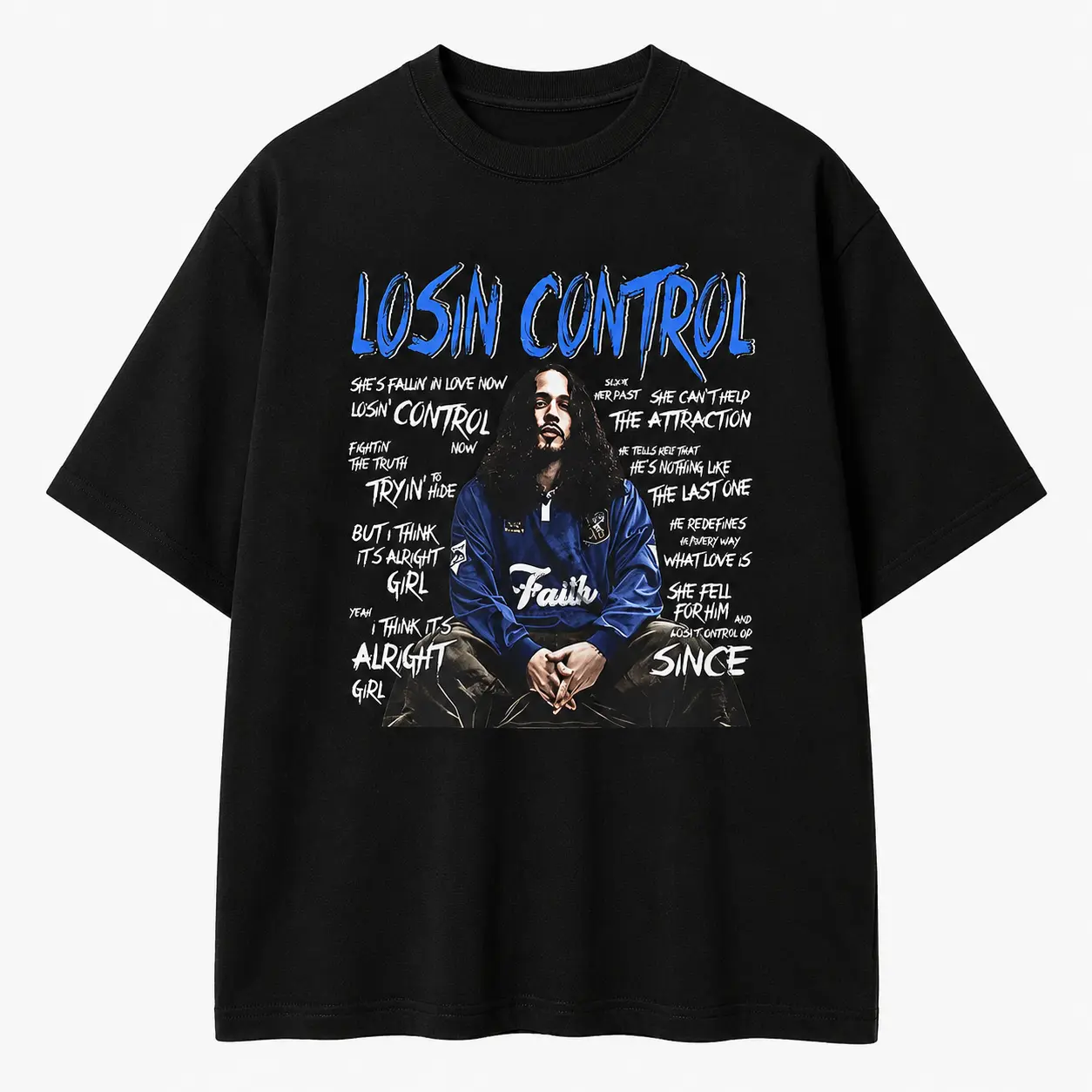 Russ Losin Control Graphic Tee, 100% Cotton Vintage Rap T-Shirt, Y2K Hip Hop Streetwear Oversized Graphic Tshirt Retro Aesthetic Merch Top unisex gym vintage