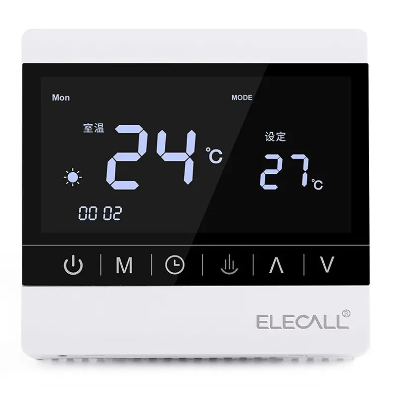 Smart Home Touch Screen Digital Thermostat Controller - Wall Mount, Compact Standard Panel Size (8.6*8.6cm), Flexible Temperature Adjustment, Indoor Smart Switch for Floor Heating Systems, Gas Wall Boilers, Adjustable Temperature