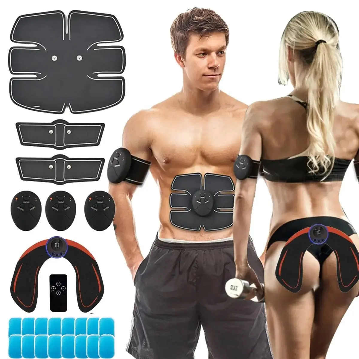 Abdominal Stimulator, Buttocks Massager, Abs Trainer, Muscle Training Gear, Home Workout Tool, for Men & Women, Arm/leg Exercises