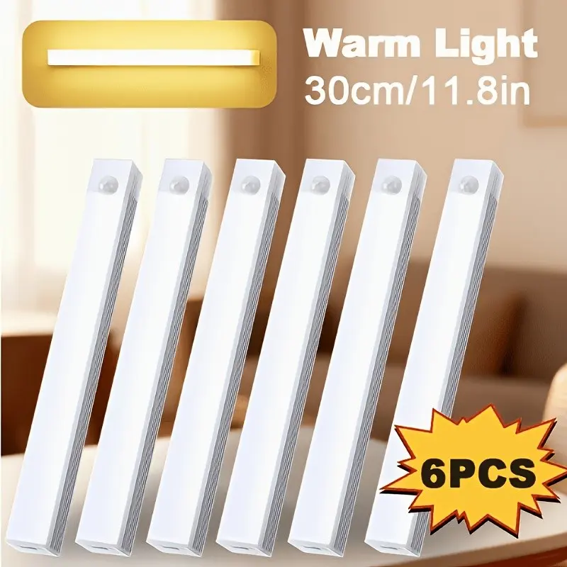 USB Rechargeable 1/2/4/6Pcs LED Dimmable Wireless Cabinet Lights, Night Light for Bedroom Staircase Kitchen Office Piano Room Dance Studio, Bedside Reading Kitchen Cabinet Lighting