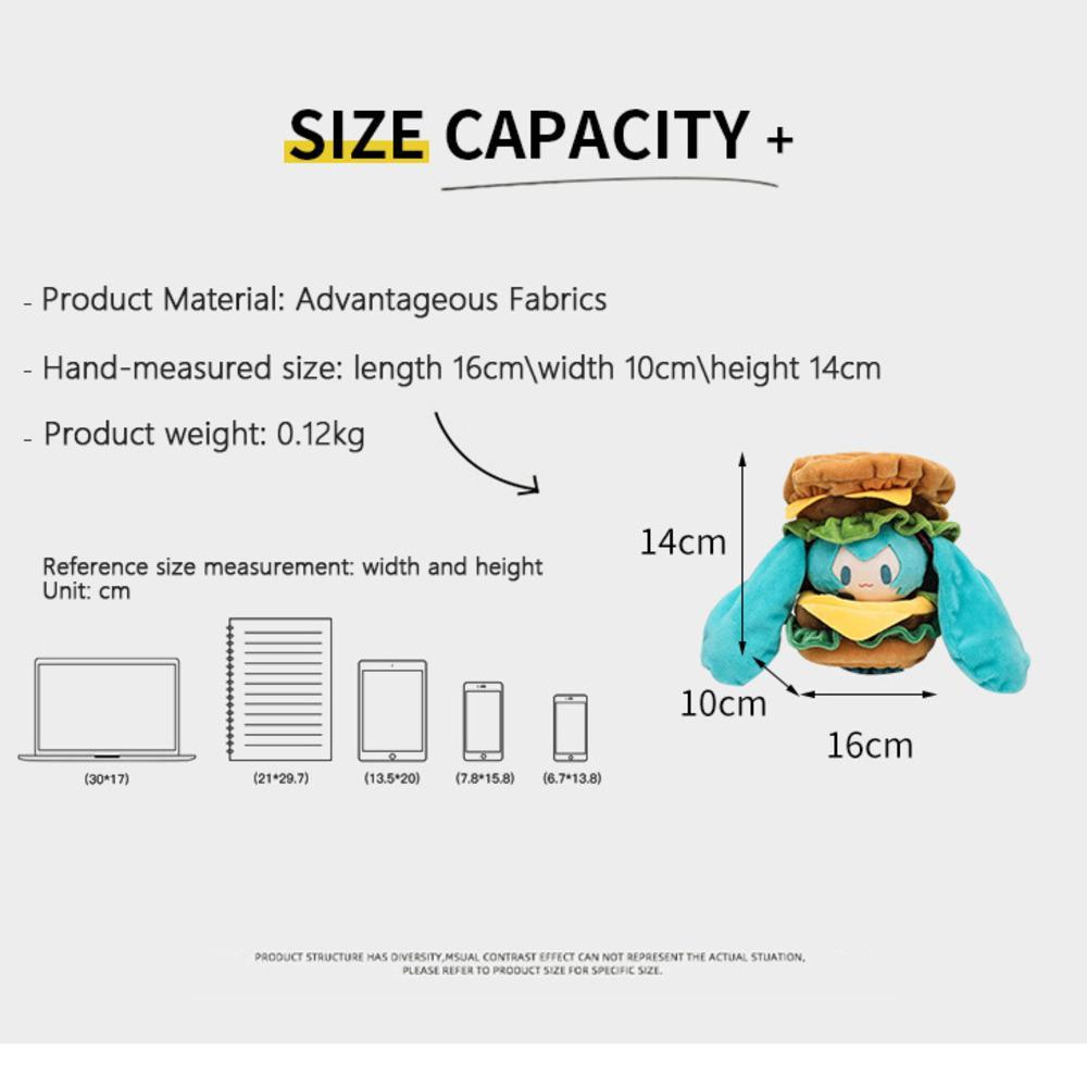 Hatsune Miku Kawaii Q Version Figure Hamburg Doll Clothes Anime Peripheral Bag Pendant Toy Soft Ornament Toys Gifts