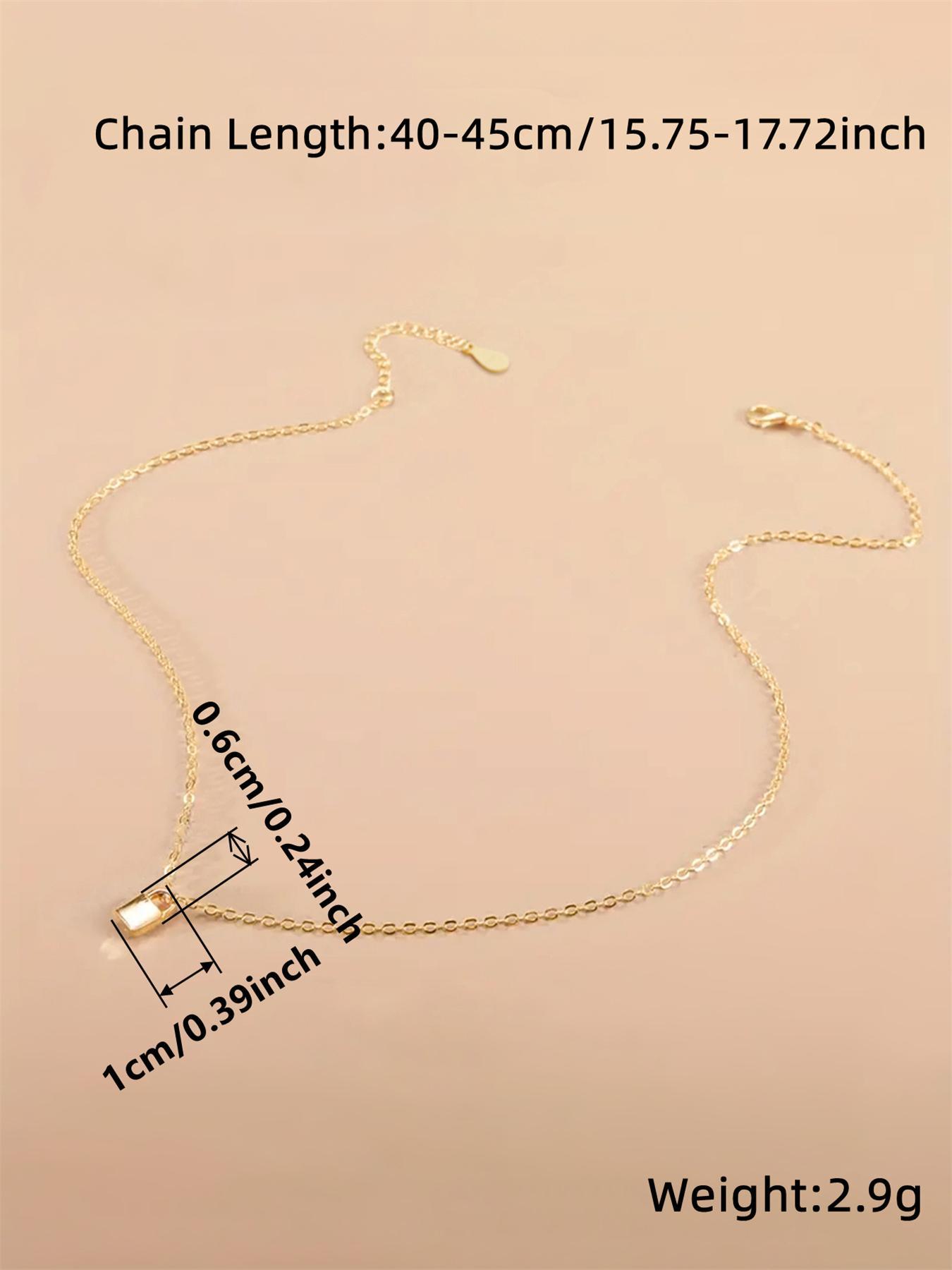 925 Sterling Silver Lock Design Pendant Necklace for Women, Dainty Necklace, Minimalist Chain Necklace, Fashion Jewelry for Party, Daily Clothing Decor, Trendy All-match & Exquisite Jewelry for Birthday Gift