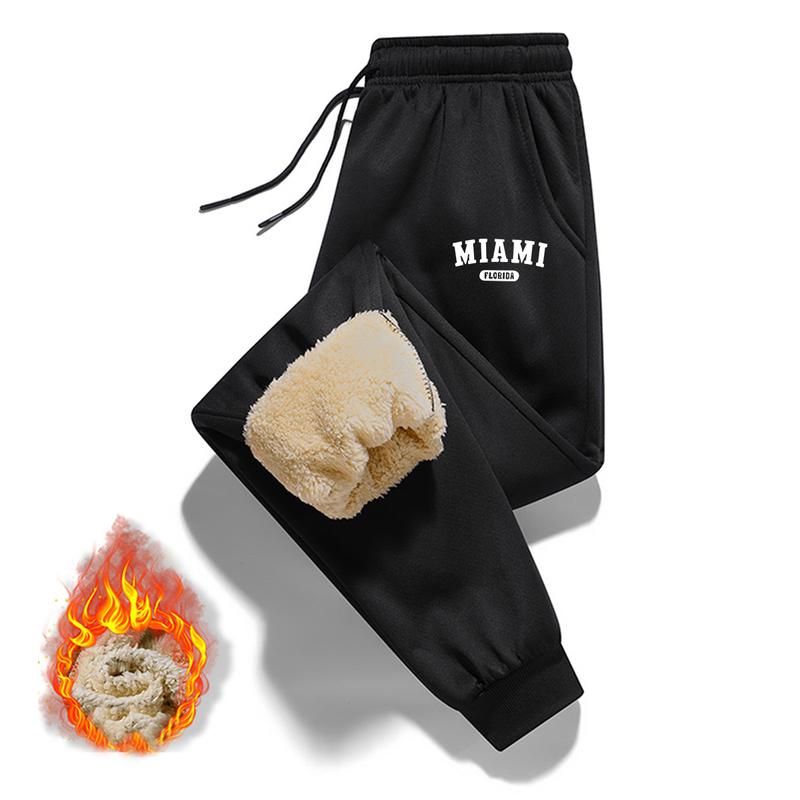 Print Fleece-Lined Sweatpants: Stay Cozy & Stylish in Streetwear This Winter Womenswear Bottom Fitted work pants men pantalones