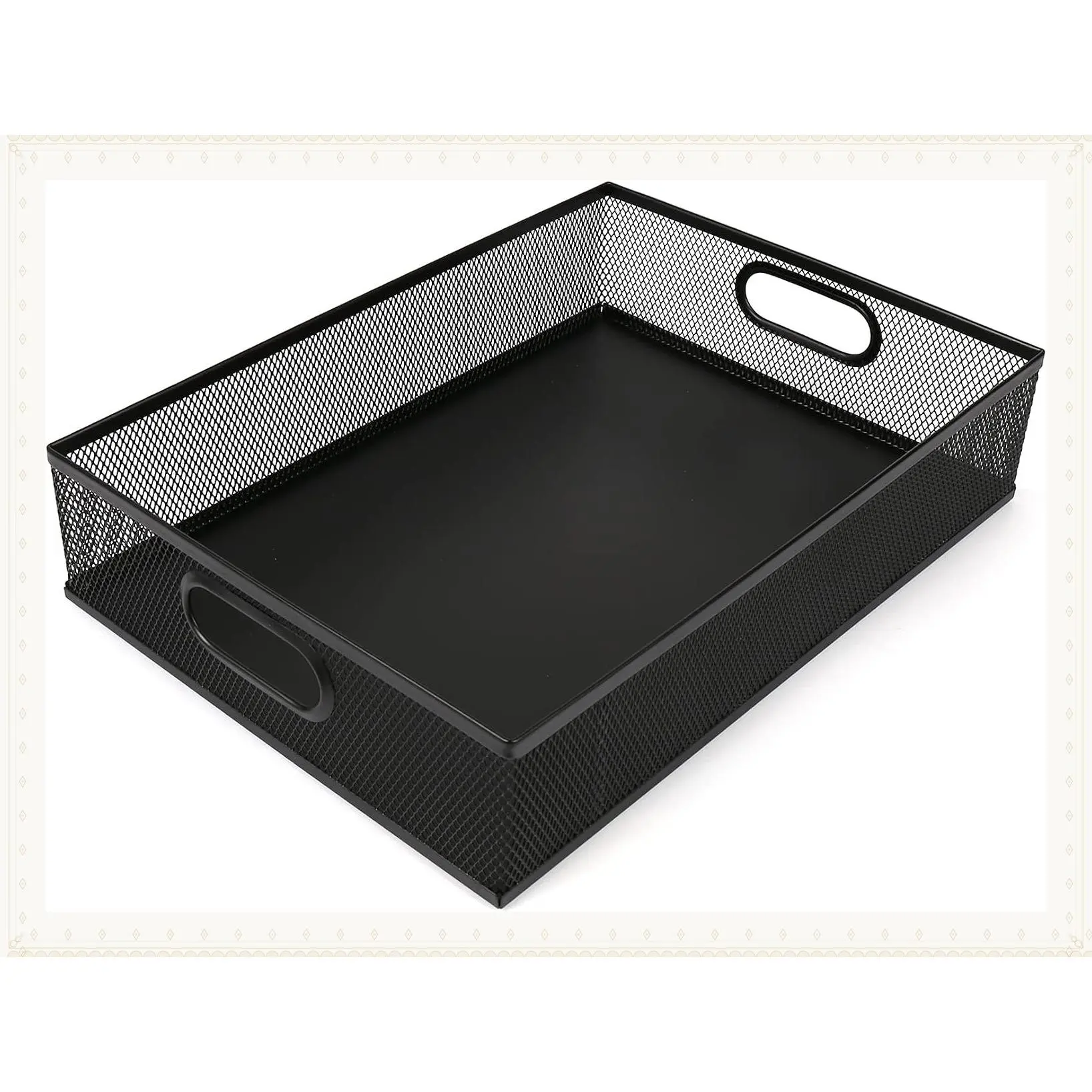 Large A4 Metal Mesh Desk Drawer Organizer Tray - Versatile Storage Box Set for Office & Home Supplies, 13 x 9 InchesGift