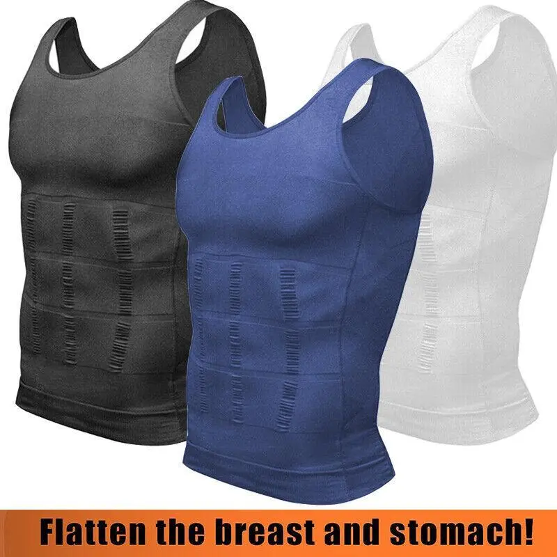 2/3 Pack Men Round Neck Compression Tank Top,Men Shaping Vest,Men Sleeveless Shirt Shapewear,Men GYM Workout