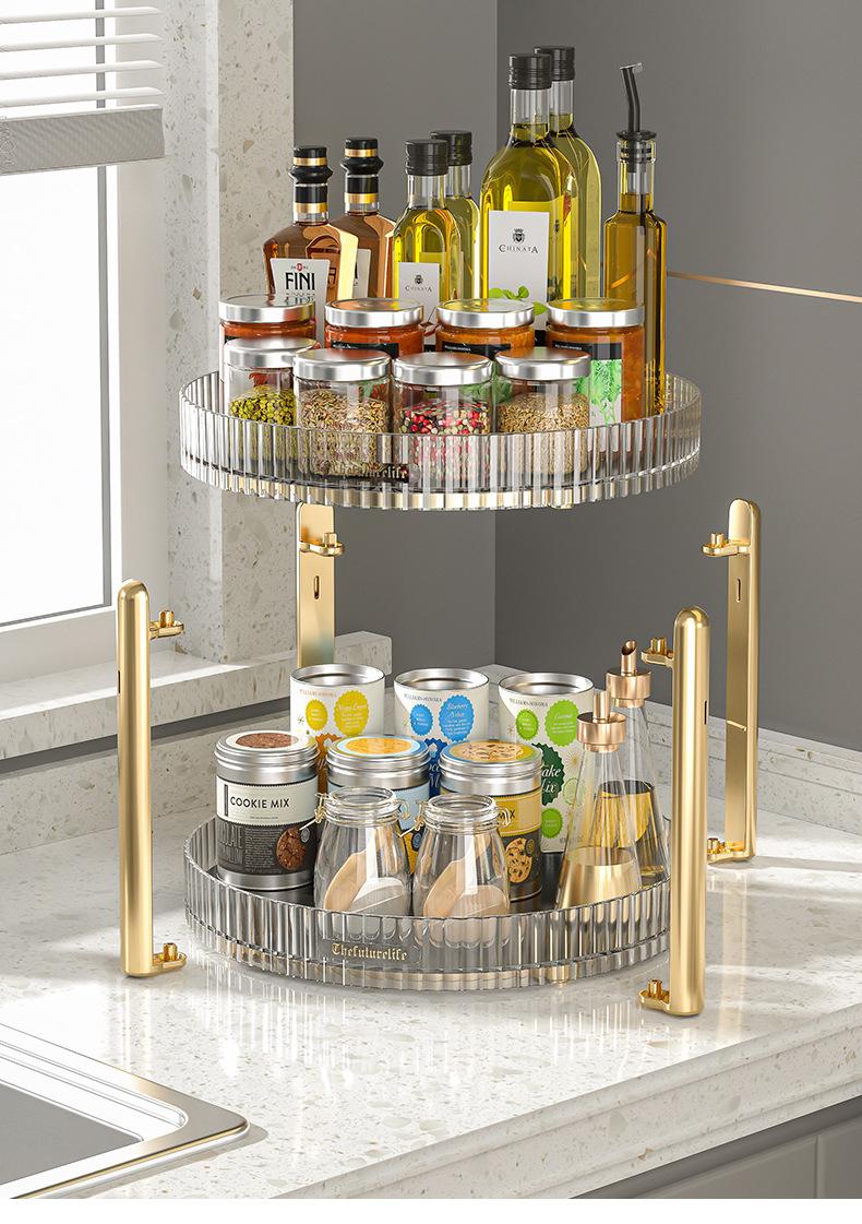 rotating cosmetic organizer, large capacity transparent acrylic for storing cosmetics and skincare products, multi-layer rotating perfume organizer with li