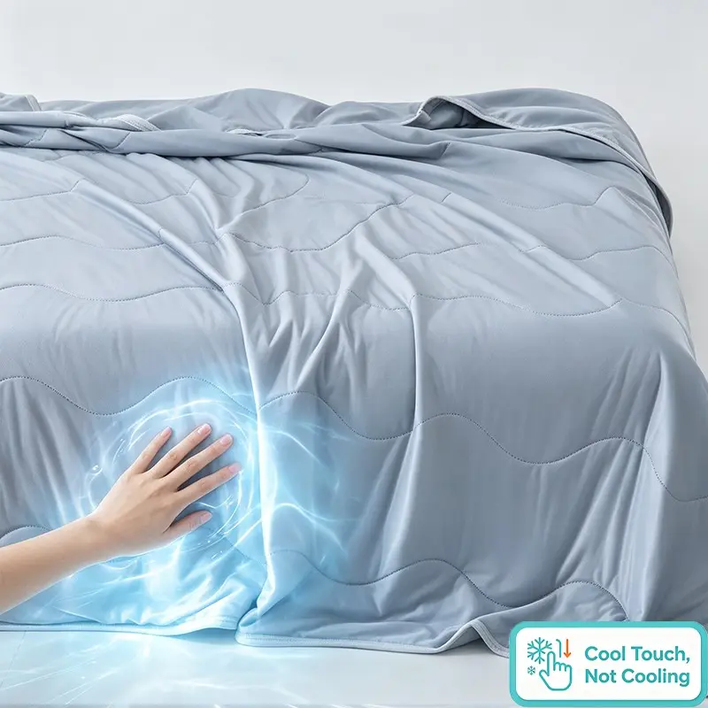 Double Sided Cooling Blanket for Hot Sleepers, Lightweight Summer Quilt No Overheating, Breathable Cool Touch Bed Comforter, Machine Washable Cooling Reversible Throw Blanket for Bedroom Couch Travel