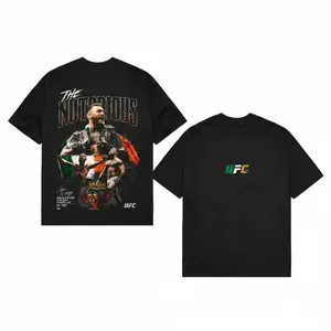 Men's UFC 329 Black Conor McGregor T-Shirt, The Notorious UFC Graphic Tee, UFC MMA Shirt, Gift for Fighters, Sports Apparel