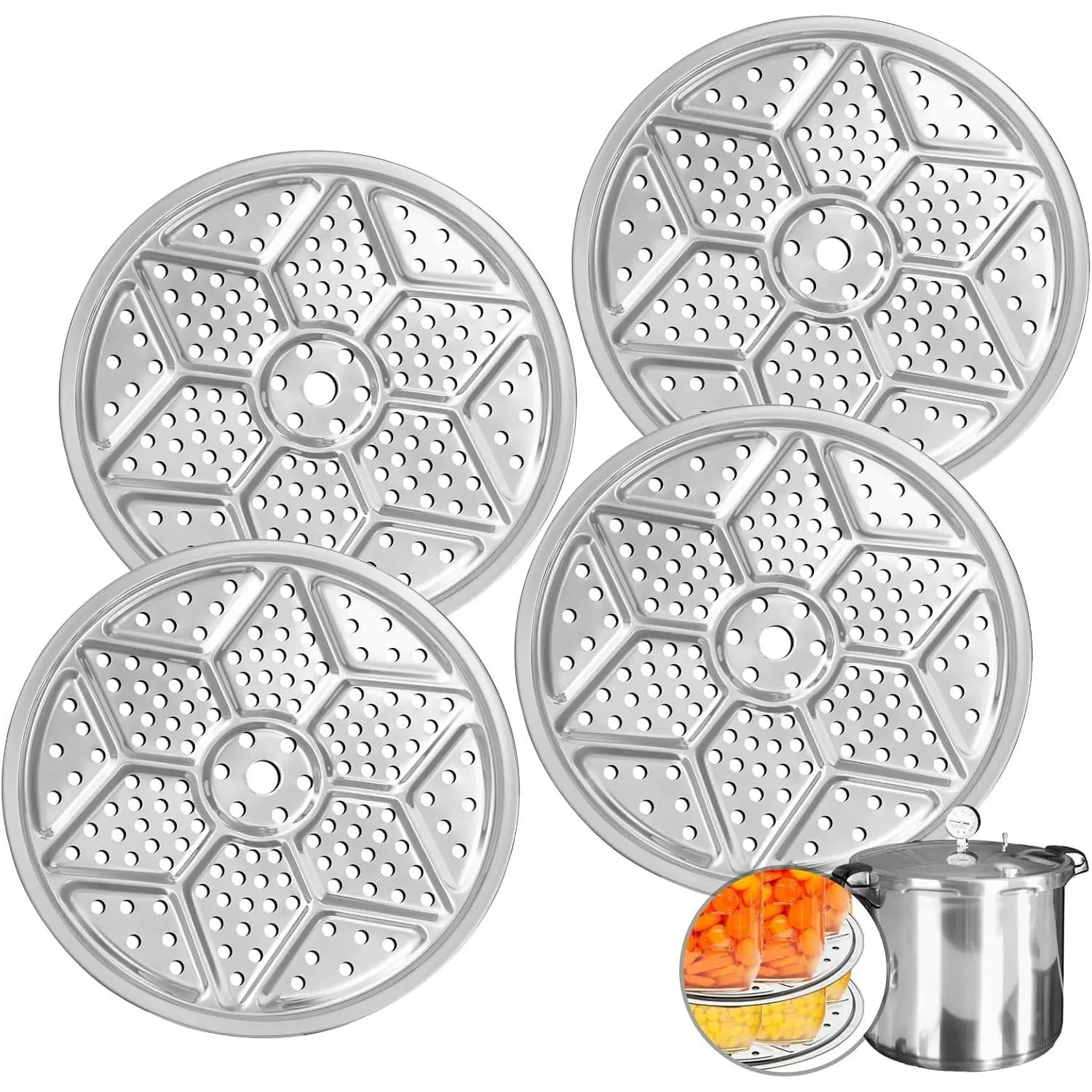 4Pack Pressure Canner Rack, Stainless Steel Canning Rack for Pressure Cooker, 11 Inch Canning Rack for Water Bath Canner, Canning Supplies, Compatible with Presto, All American and More