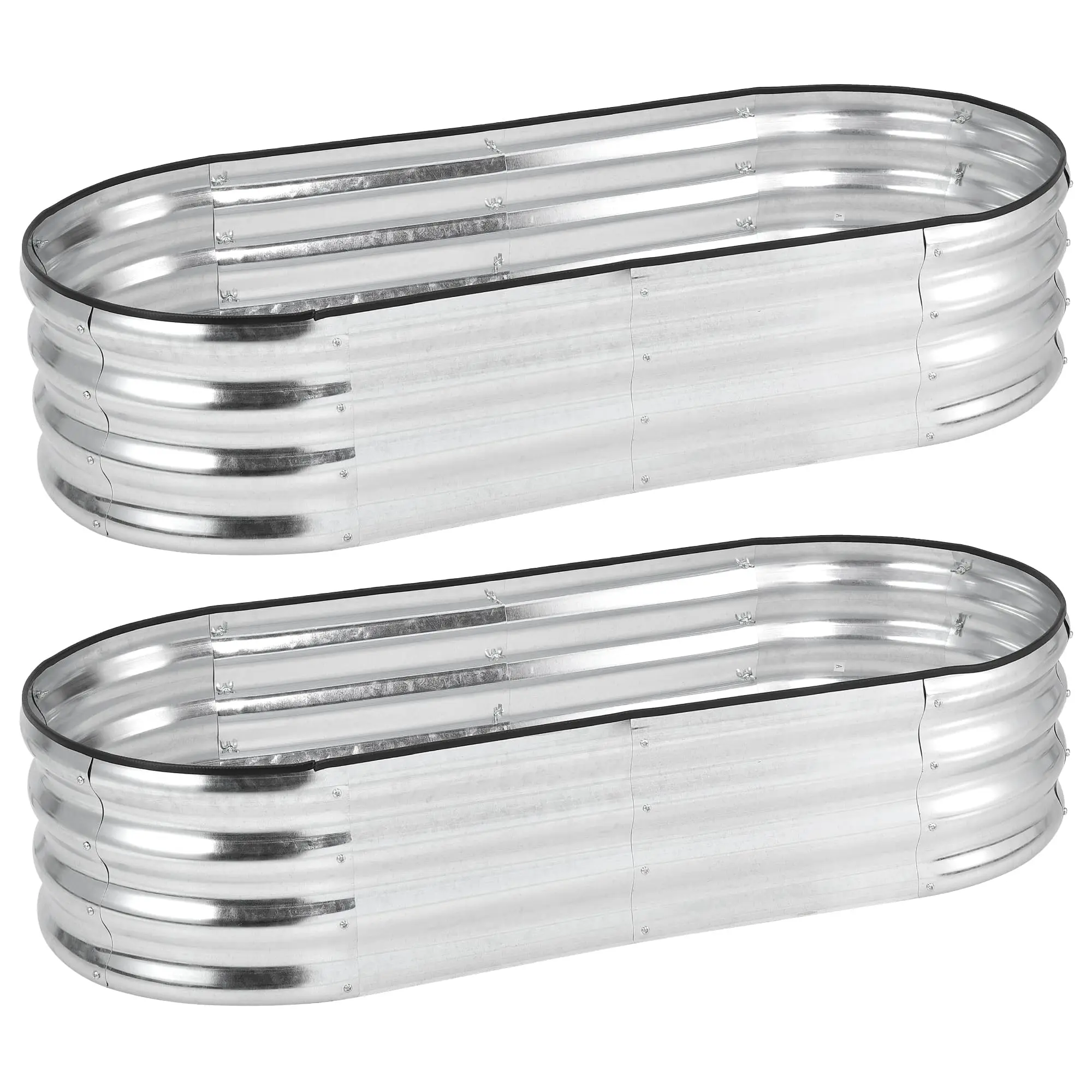 GARVEE 2-Pack Q235 Galvanized Heavy-Duty Metal Raised Garden Beds, 4.5x2x1 FT Planter Boxes for Vegetables, Flowers & Outdoor Gardening
