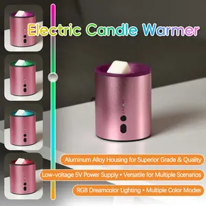 Electric Candle Wax Melter Heater 2-in-1 Aromatherapy Diffuser for Bedroom Office Home Decor Black Gray Pink