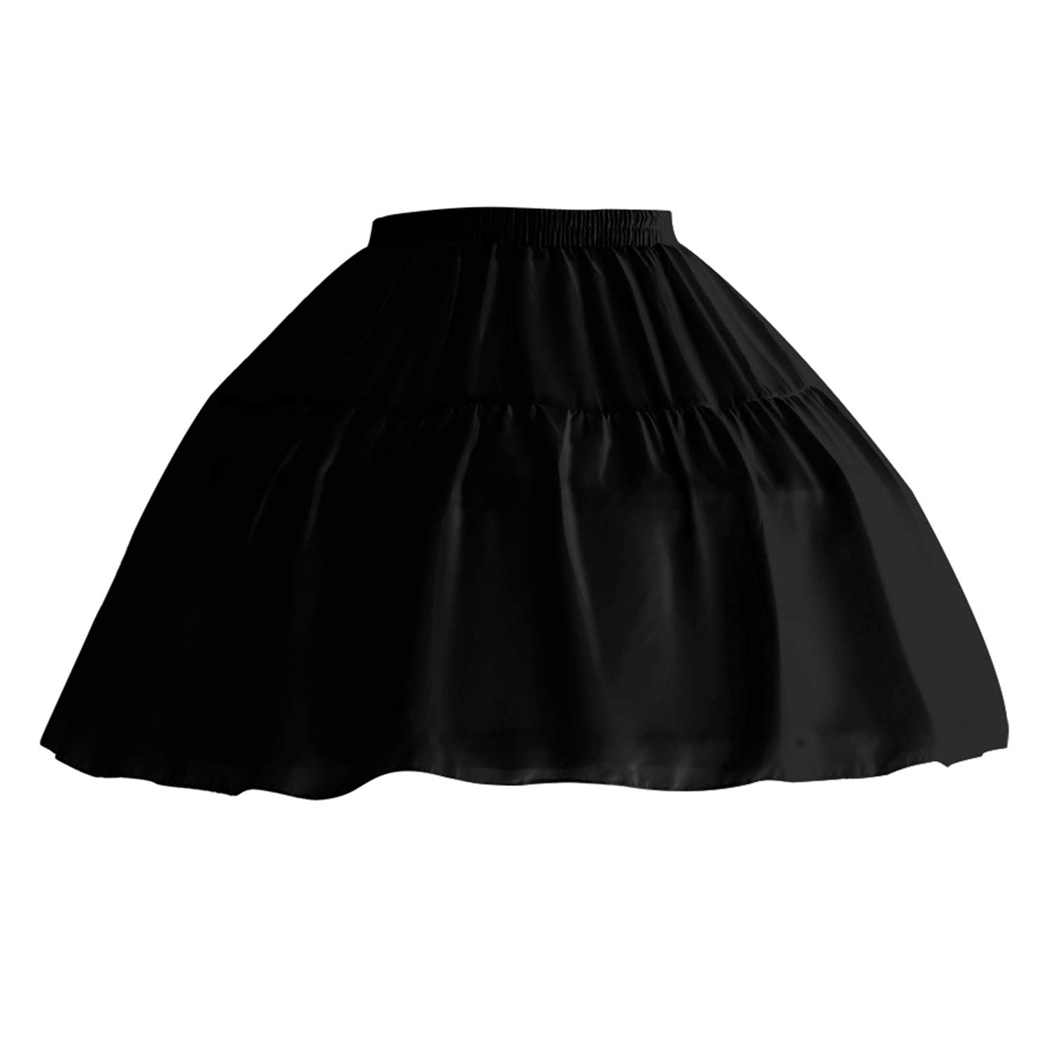 Women Girls Ruffled Short Petticoat Solid Fluffy Bubble Tutu Skirt Puffy Half Slip Prom Crinoline Underskirt No Hoop