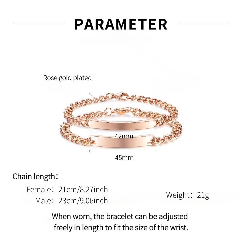 City Fashion 2pcs His and Hers Couple Bracelets Set,Adjustable,Forever & Always Love Matching Bracelet Link Jewelry Set,Valentine's Day,Couple Version
