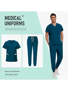Nurse V-neck Scrubs Uniform Unisex Scrub Joggers Nurses Accessories Quick-drying Hospital Uniforms Nursing Articles Workwear Men