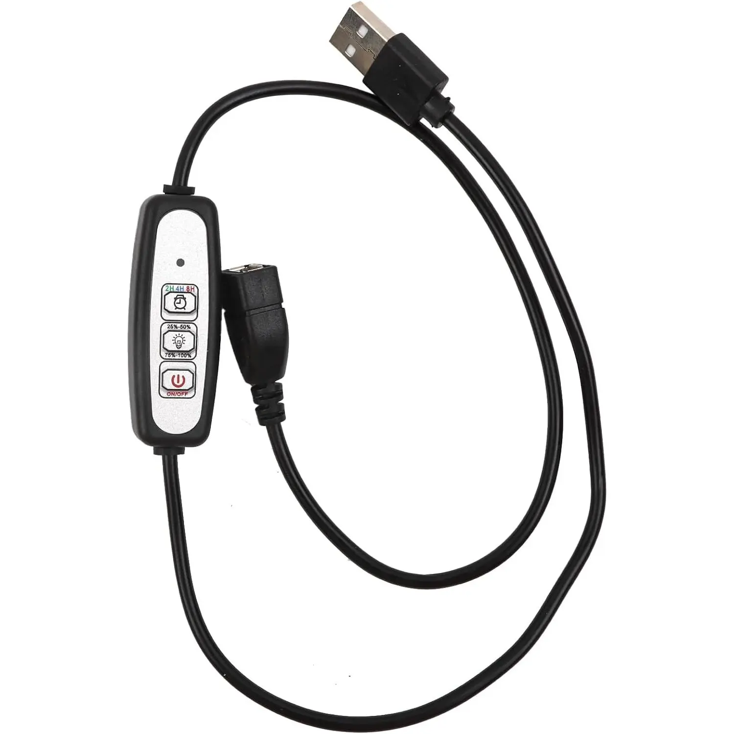 USB Neon Sign Timer  with Dimmer for 5V LED Lights, 4/8/12-Hour Auto Shut Off USB Timer  , USB Dimmer  for Neon Signs, LED Strip Lights and USB  Lights (Black-2/4/8)