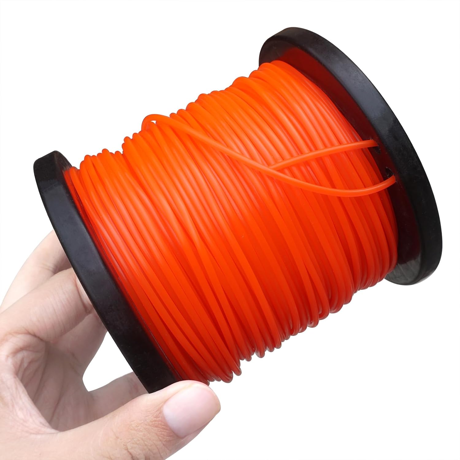Grass Strimmer Line 328ft .095'' Round String Trimmer Line 2.4mm Replacement Spool Nylon Material for Trimming Lawn Weeds Grass, Orange Color