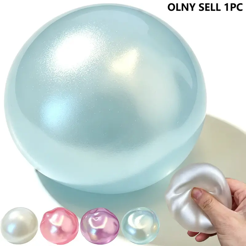Pearl Glow Coconut Oil Stress Ball, Soft Stretchy Squeeze, Malleable Non-Rebound Stress Ball, Handcrafted Squeezable Toy for Stress Relief